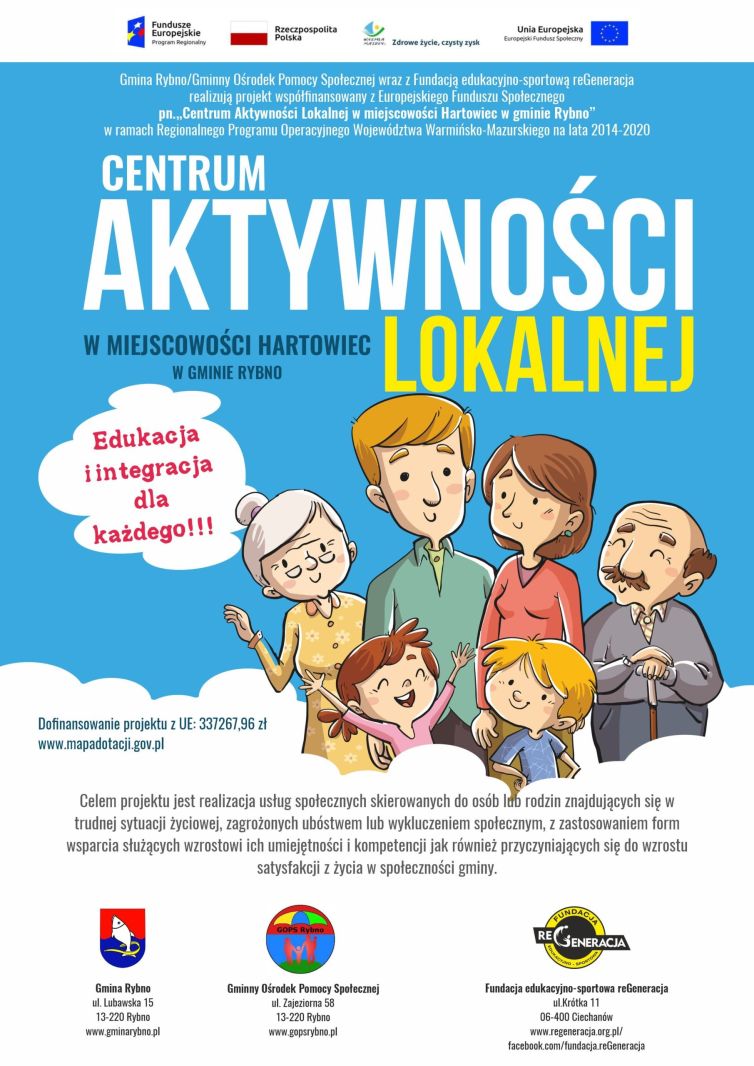 plakat Centrum Aktywności Lokalnej Hartowiec