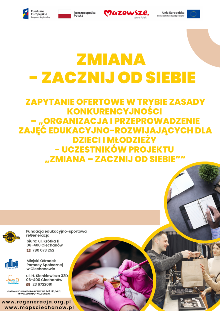 plakat projektu z informacją o zamieszczeniu zapytania ofertowego na bazie konkurencyjności